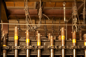 Aluminum plant. aluminum smelting bucket. Safe environmental high-tech processes. Modern smelter. Melting furnace