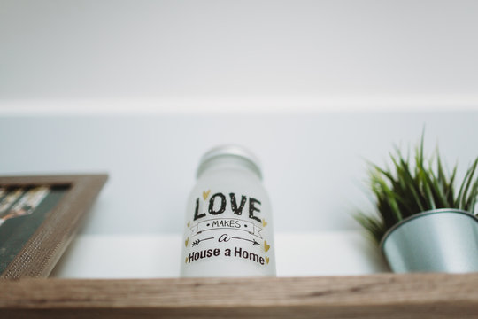 Bottle with love sign - lifestyle and interior photography