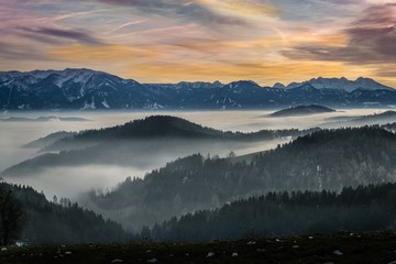 Obraz premium Sonnenuntergang Kärnten Österreich