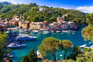 Poster Im Rahmen Italienischer Luxusurlaub - wunderschönes Portofino an der ligurischen Küste © Freesurf