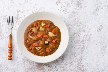 curry with potato and carrot Japan food background