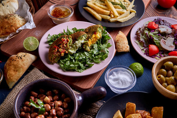 Arabic cuisine, Egyptian Breakfast - Beans; Middle Eastern traditional breakfast. It's also Ramadan 'Suhur' or 'Suhoor'. It's an Islamic term referring to the meal consumed early in the morning by Mus