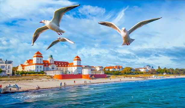Binz auf R&uuml;gen Strand und Kurhaus