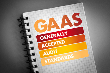 GAAS - Generally Accepted Audit Standards acronym, business concept background