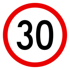 Traffic sign speed limit 30 vector illustration