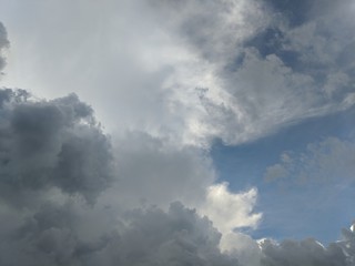 beautiful sky with clouds during thunderstorms