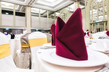 table settings for fine dining with and glassware.selective focus shot and shallow depth of field
