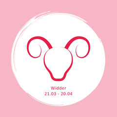 zodiac sign aries horoscope with description and date vector illustration EPS10