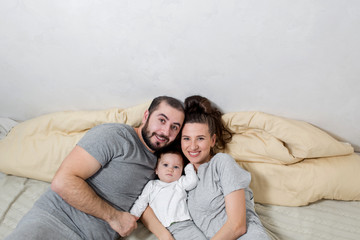 Happy family are together at home. Background texture.