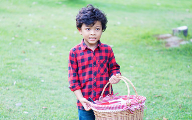 Little Asian baby boy 2 years old. Young toddler lovely kid concept. Asian child looking at camera portrait.                             