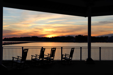 Sunrise views from a pier on the Choptank River