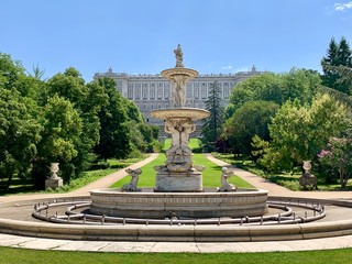 Fountain in the park at the Royal Palace