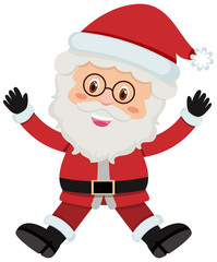 Single character of Santa on white background