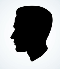 Vintage french wig. Vector drawing