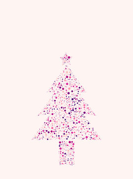 christmas tree on white background for card