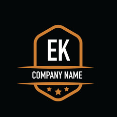 Initial Letter EK Vintage Logo Concept. Graphic Design Element for Business. - obrazy, fototapety, plakaty
