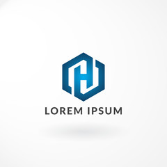 Logo Design with Combination Letter H and Hexagon