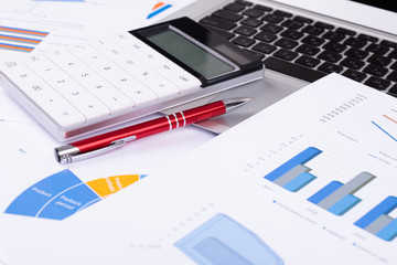 Obraz premium documents on the table, office workplace
