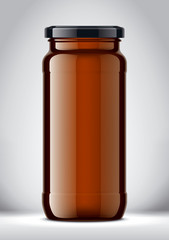 Glass Jar Mockup on Background. 