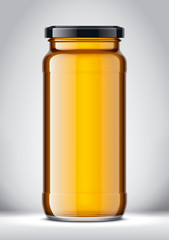 Glass Jar Mockup on Background. 