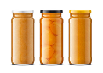 Set of Glass Jar with Jam. 