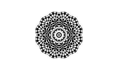 Kaleidoscope mandala black and white pattern