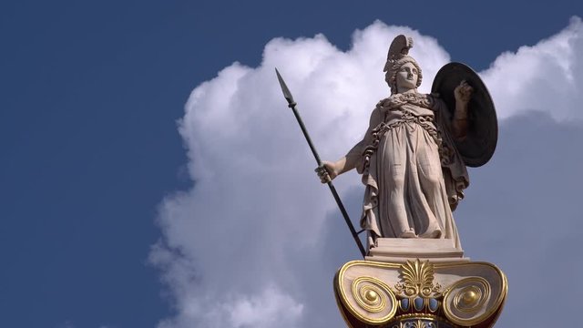Statue of Athena in the Academy of Greece, famous landmark in Athens
