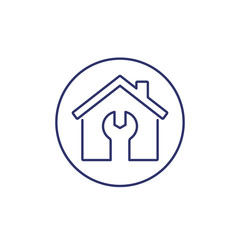 house maintenance vector line icon