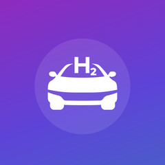 hydrogen car, clean transport vector icon
