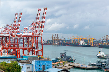 reight container cranes at the Colombo dock yards