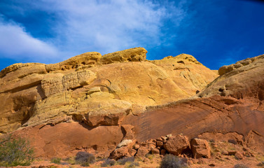 View of the Desert in the Valley of Fire in Nevada