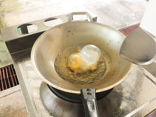 Fried eggs in a pan