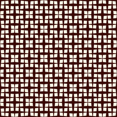 Seamless pattern with simple ornament. Repeated squares and lines background. Contemporary abstract surface texture