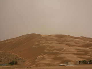 Natural painterly look of a huge dune after storm and rain