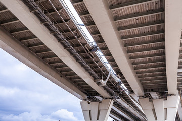 Structural element of the Western High-Speed Diameter bridge, Saint Petersburg, Russia, 2019.