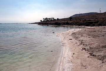 Dead sea coast next to Ein Bolek, Israel.