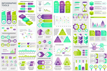 Bundle infographic elements data visualization vector design template. Can be used for steps, business processes, workflow, diagram, flowchart concept, timeline, marketing icons, info graphics.