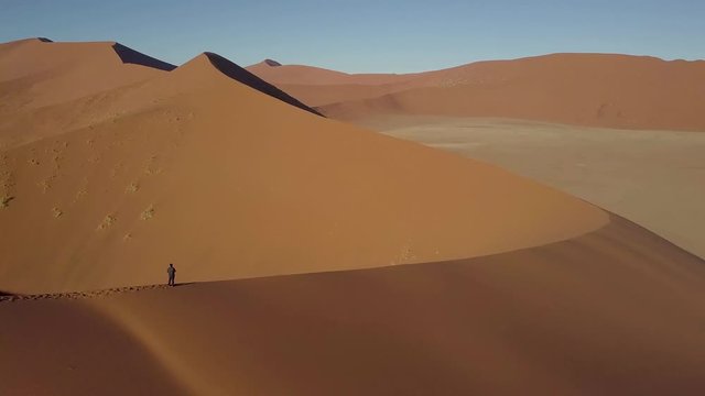 Drone shot Sand Dunes in Namibia Africa Namib Naukluft National Park