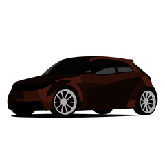 Fototapeta na wymiar Hatchback brown realistic vector illustration isolated