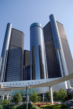 Detroit, Michigan, June 2020, General Motors Headquarters in downtown Detroit
