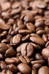 Detail of quality roasted coffee beans