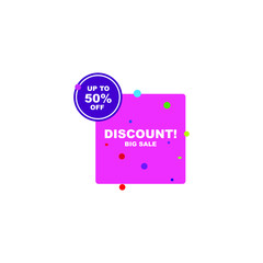 Sale discount icons. Special offer price signs. Speech bubbles or chat symbols. Colored elements. Vector