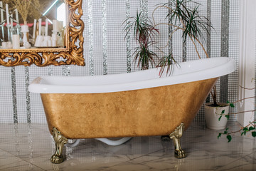 Modern classic luxury bathroom in gold style
