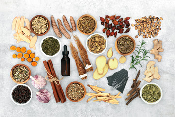 Chinese herbal medicine to treat asthma, COPD & respiratory diseases with herb & spice collection, ...