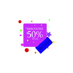 Sale discount icons. Special offer price signs. Speech bubbles or chat symbols. Colored elements. Vector