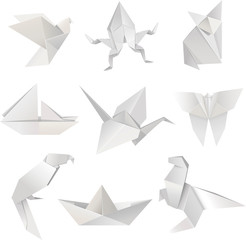 Vector origami figures collection