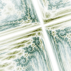 Light green fractal cross, digital artwork for creative graphic design