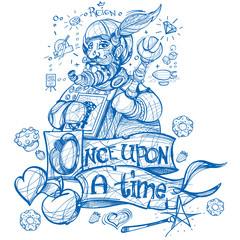 King of clubs playing card suit. Picture for coloring.