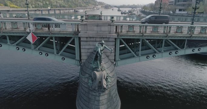 Reveal Shot of Svatopluk Czech Bridge - Prague - Czech Republic - 4K Drone Video