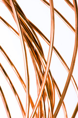 Copper wire isolated on white background